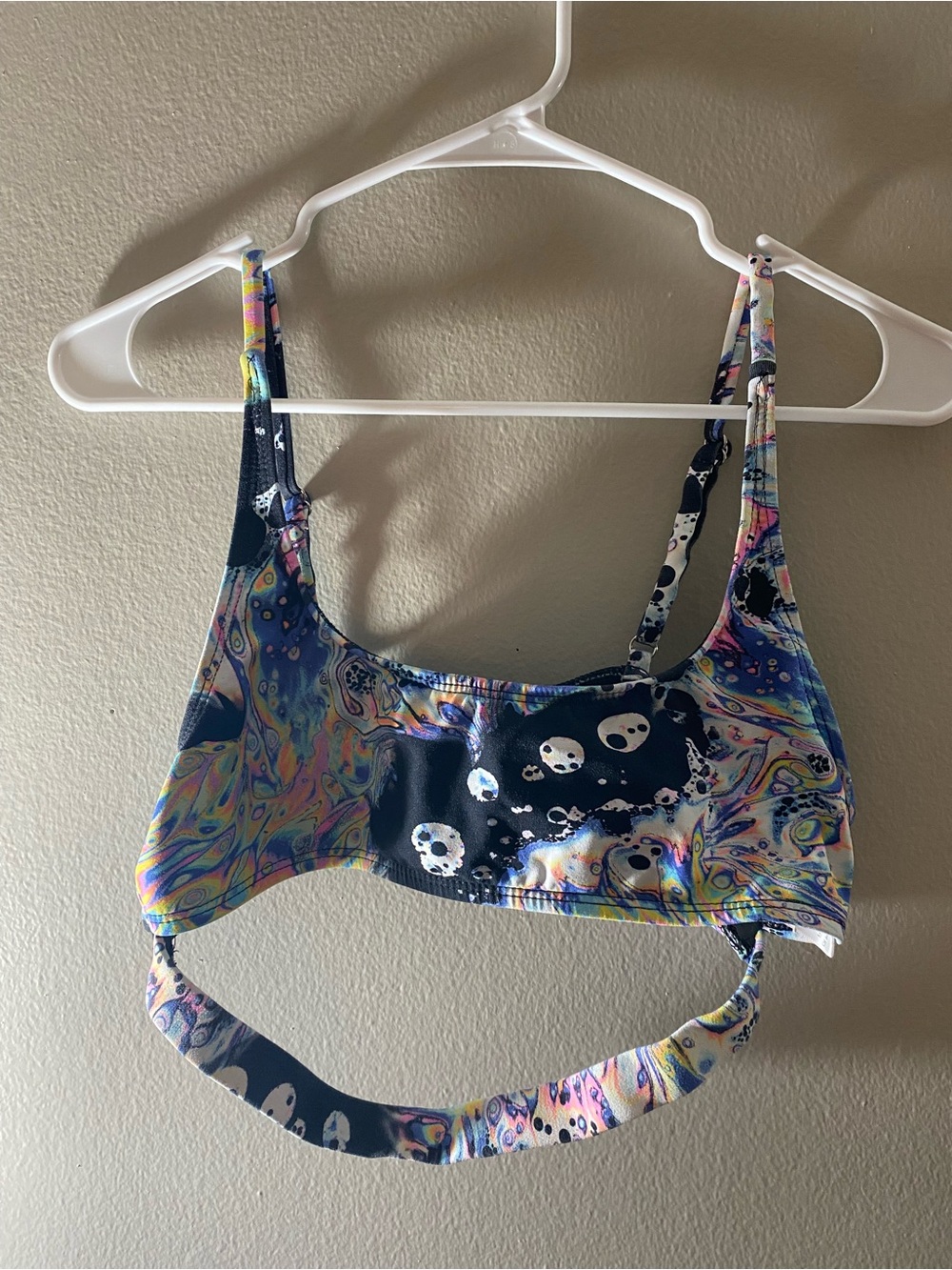 iHeartRaves Black Multicolor Swirl Crop Top
